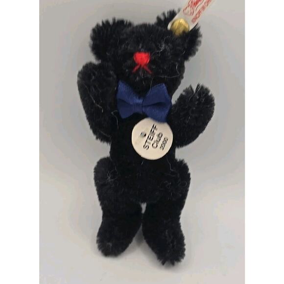Steiff Club Gift Teddy Bear Black Mini 2000 Jointed Mohair COA & Box U315/8 - Picture 10 of 12